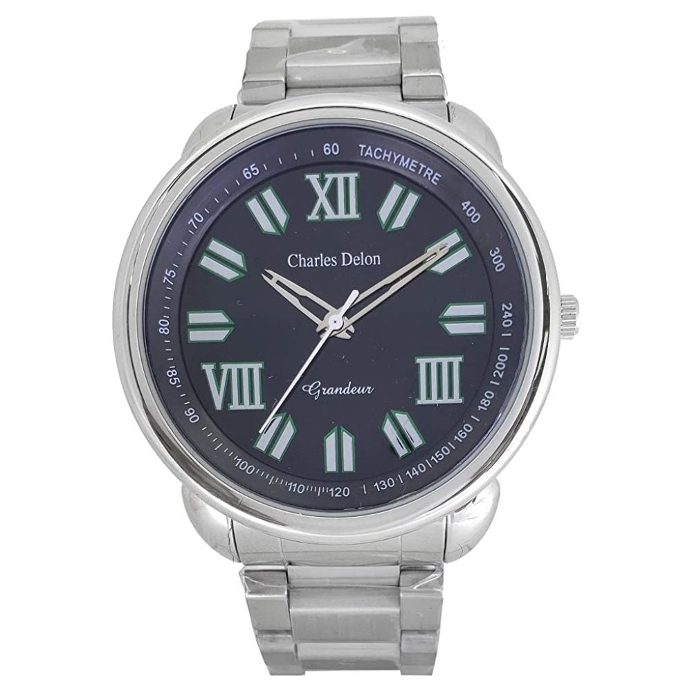 Charles Delon Casual Style Black/Silver Watch